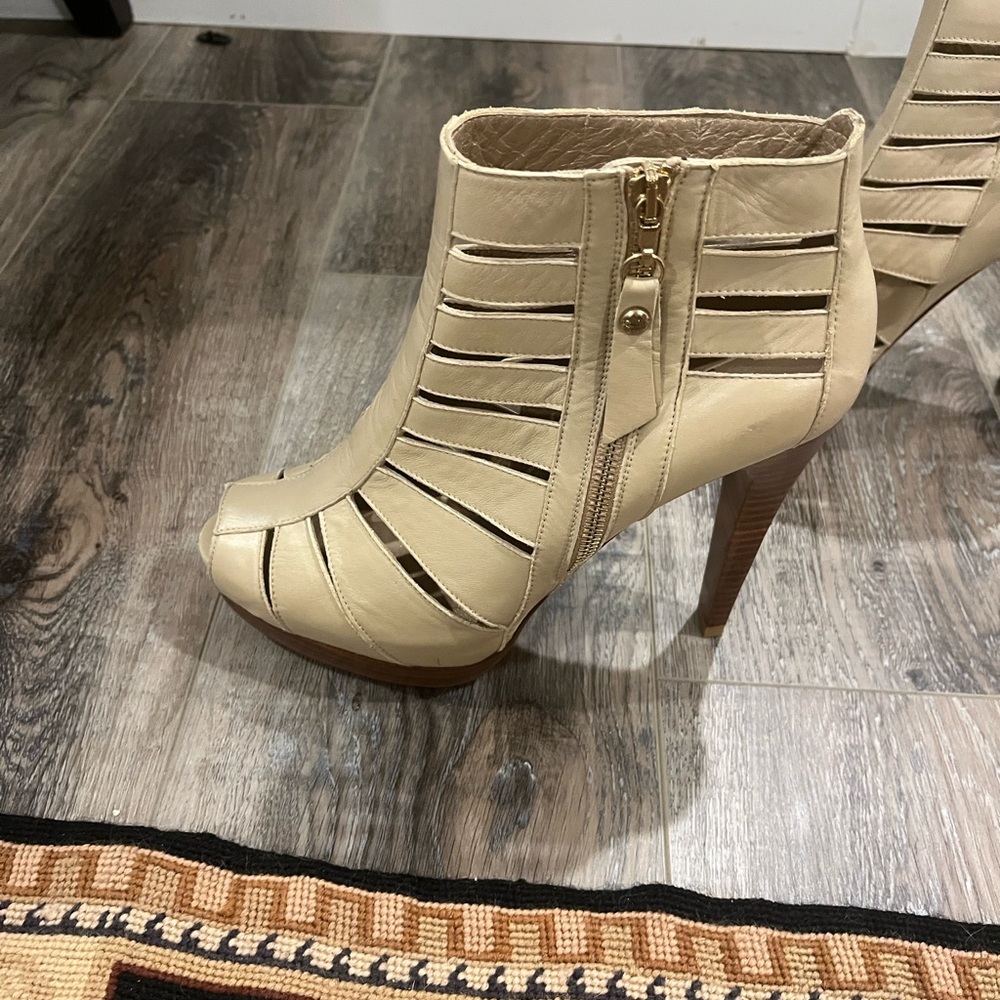 Coach Beige and Brown Wedge Sandals - Picture 5 of 15
